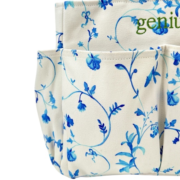 Hill House  The Market Tote White & Blue Floral Embroidered Bag - Picture 4 of 12